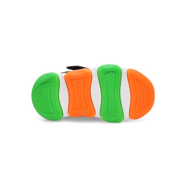 Infants'  Mighty Glow 2.0 Dino-Bolt Sneaker - Black/Charcoal/Orange