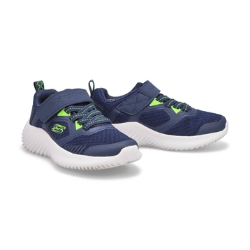 Boys' Bounder Slip On Sneaker - Navy/Lime