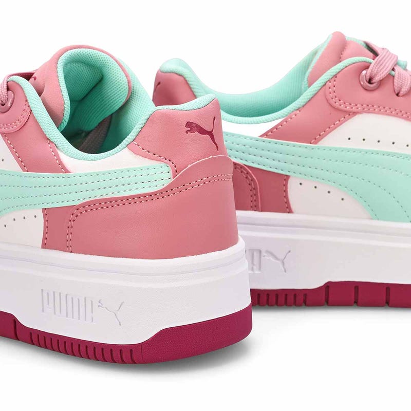 Baskets à lacets REBOUND FEMME, blanc/menthe fondue/rose, filles