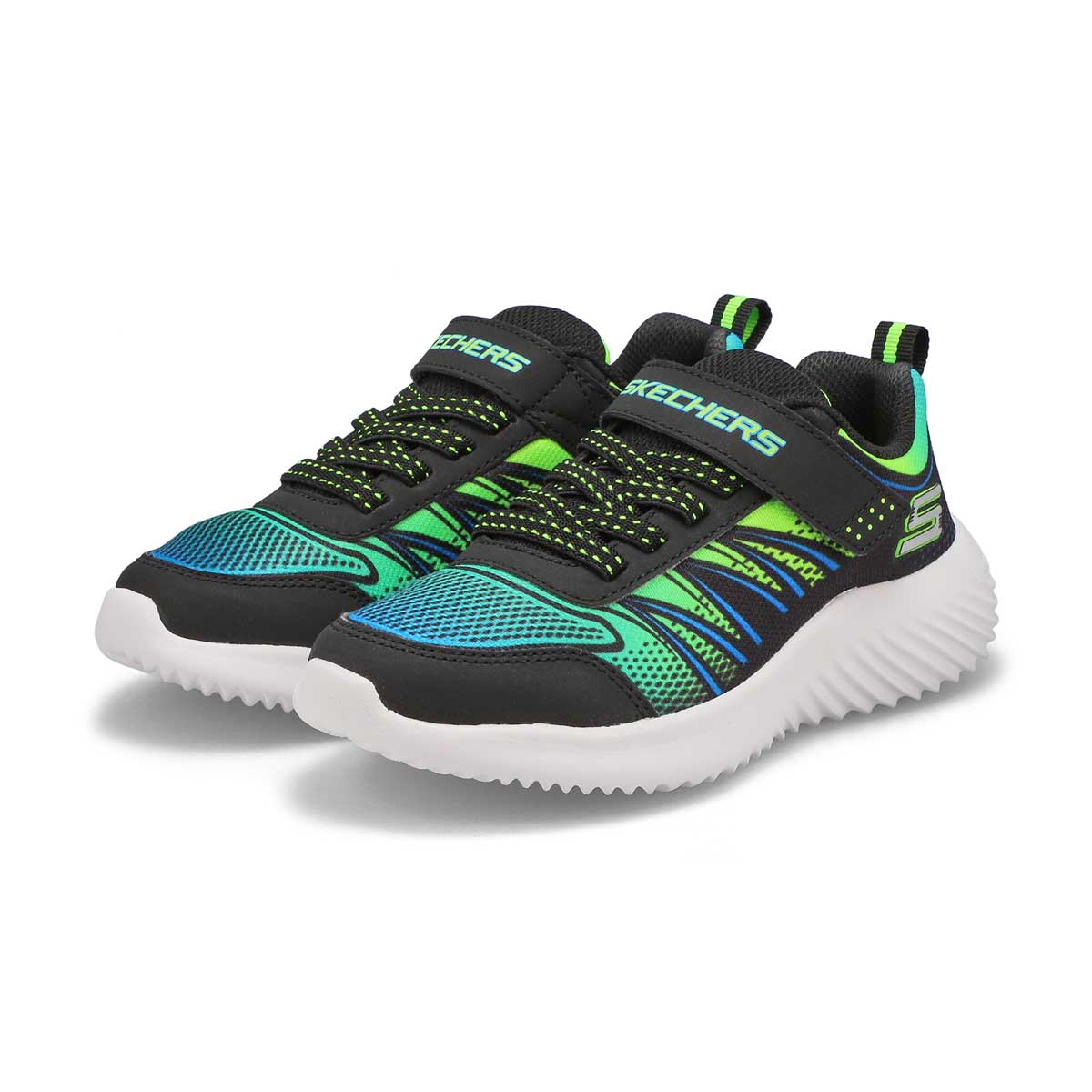 Boys' Bounder Sneaker -Black/ Lime