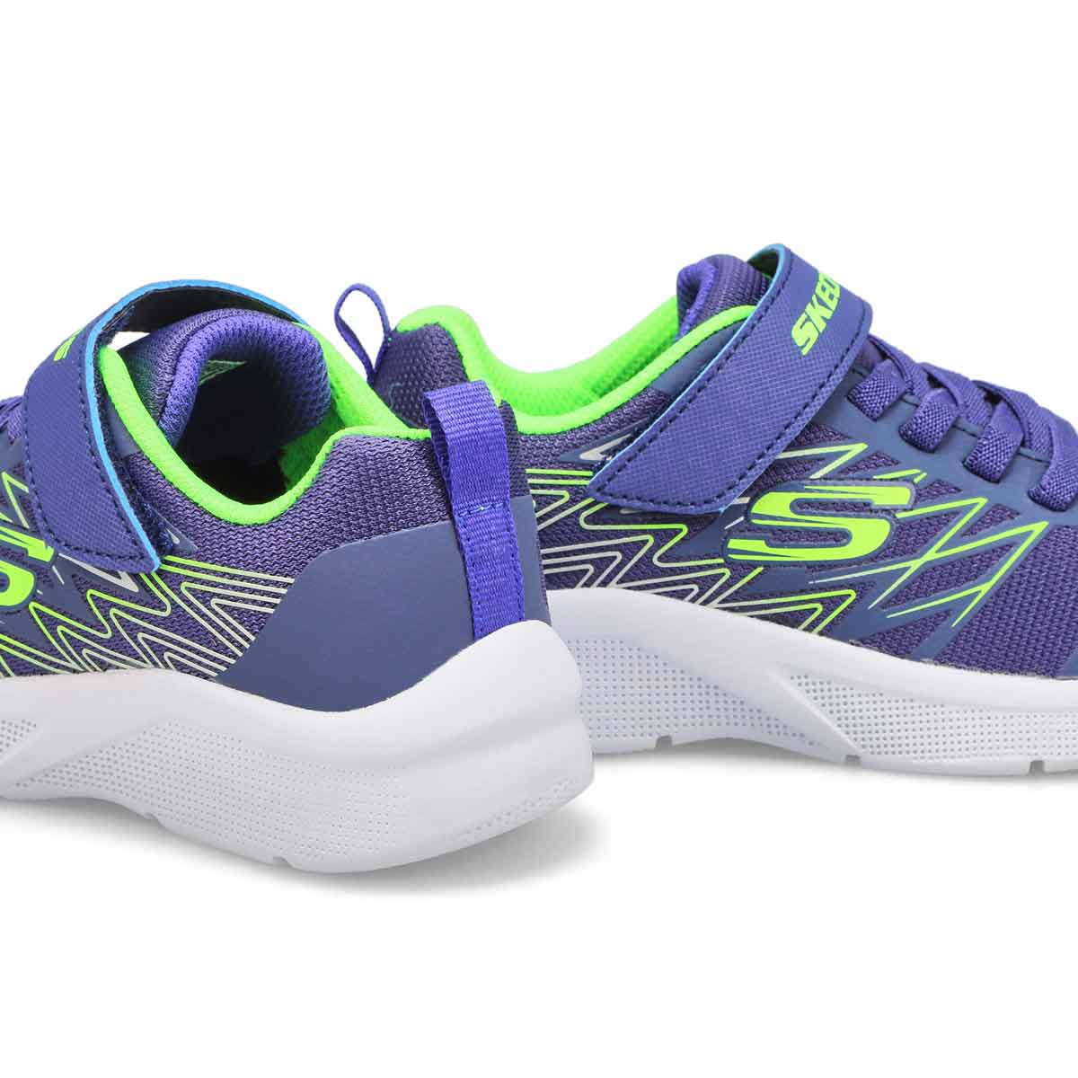 Boys' Microspec Texlor Sneaker - Navy/Lime