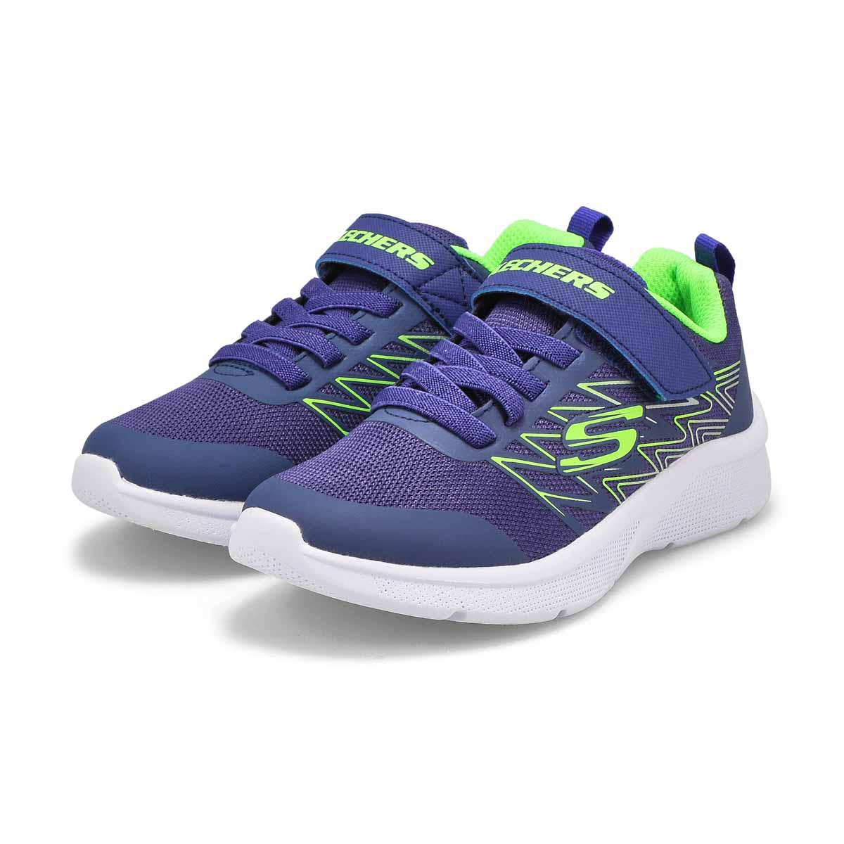 Boys' Microspec Texlor Sneaker - Navy/Lime