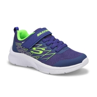 Boys' Microspec Texlor Sneaker - Navy/Lime