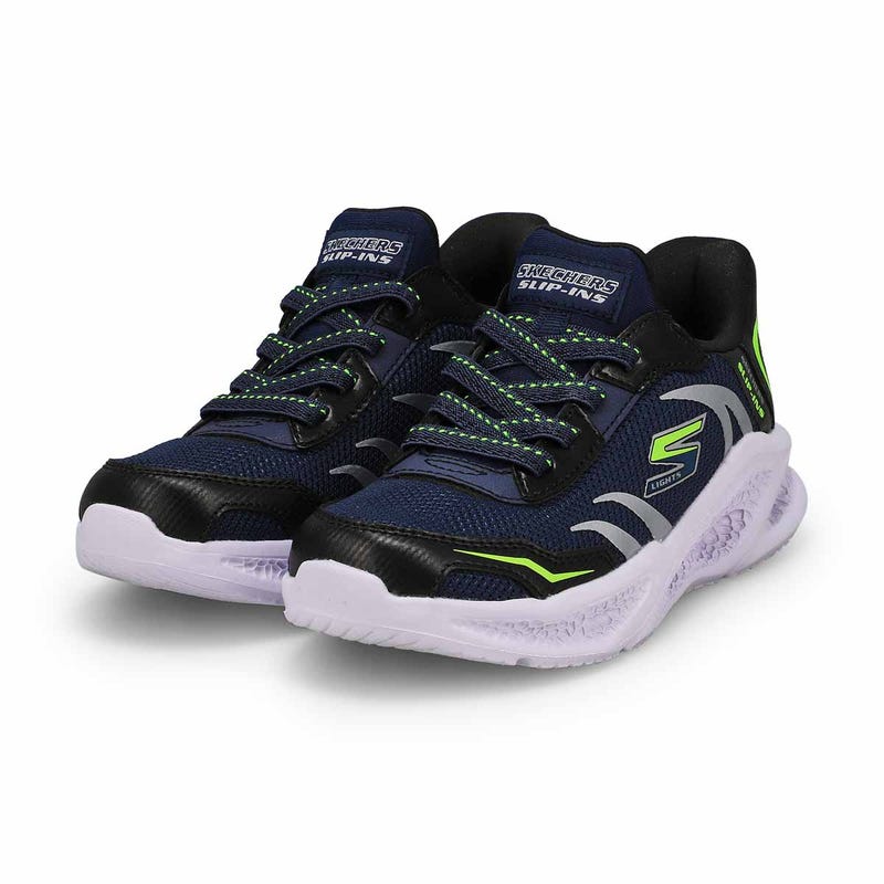 Boys'  Meteor-lights Brisk-Beams Light Up Slip-Ins Sneaker - Navy/Black