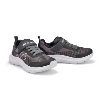 Boys' Skech Fast Sneaker- Charcoal/ Black