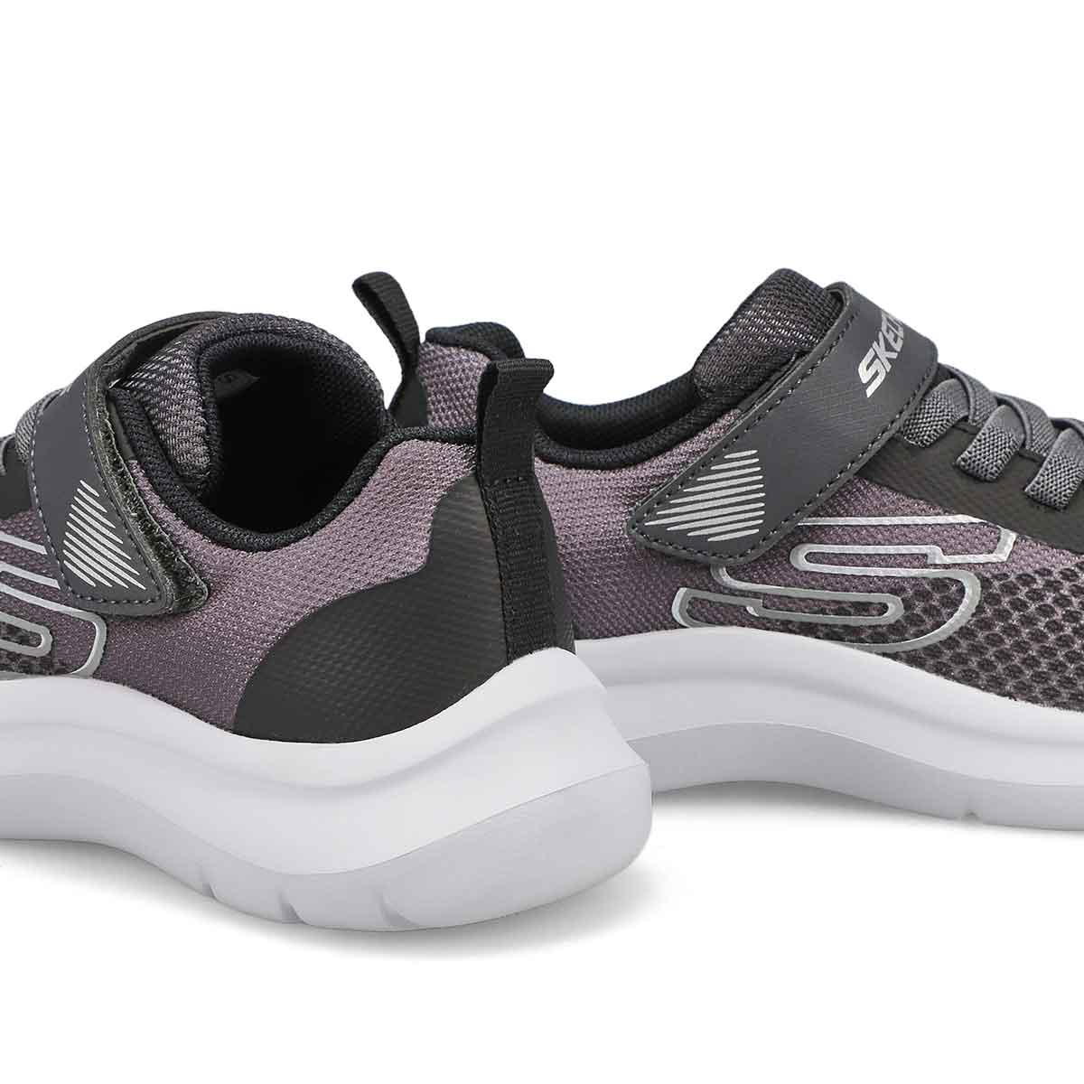 Boys' Skech Fast Sneaker- Charcoal/ Black