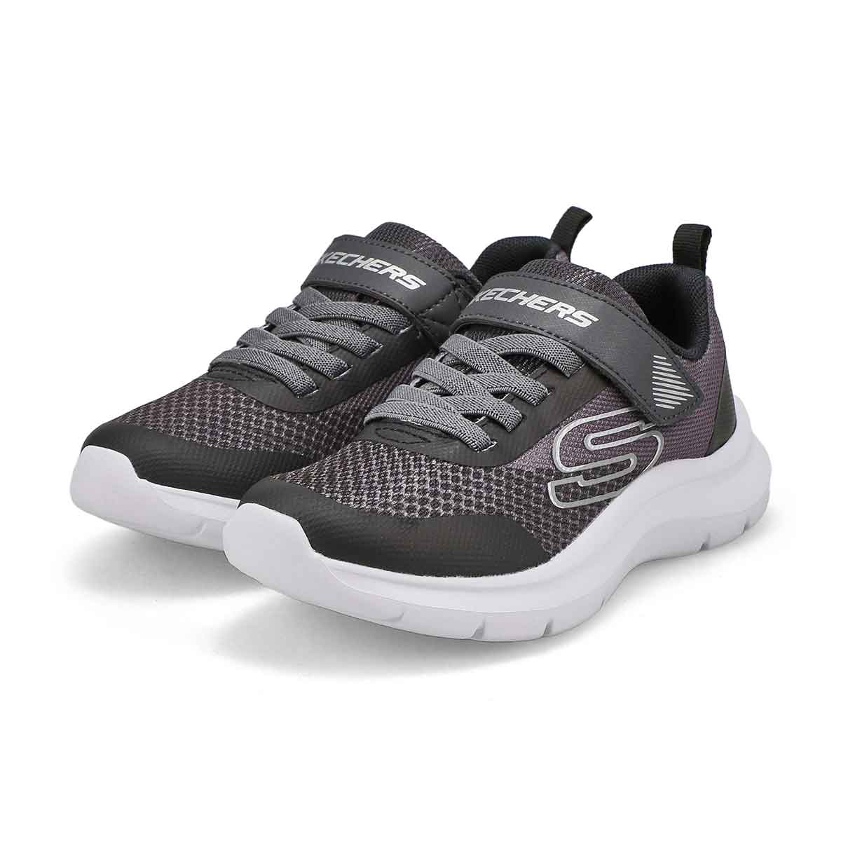 Boys' Skech Fast Sneaker- Charcoal/ Black