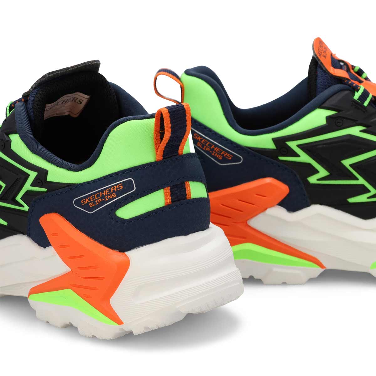 Boys'  Skech-Bots 2.0 Slip-Ins Sneaker - Black/Lime Green