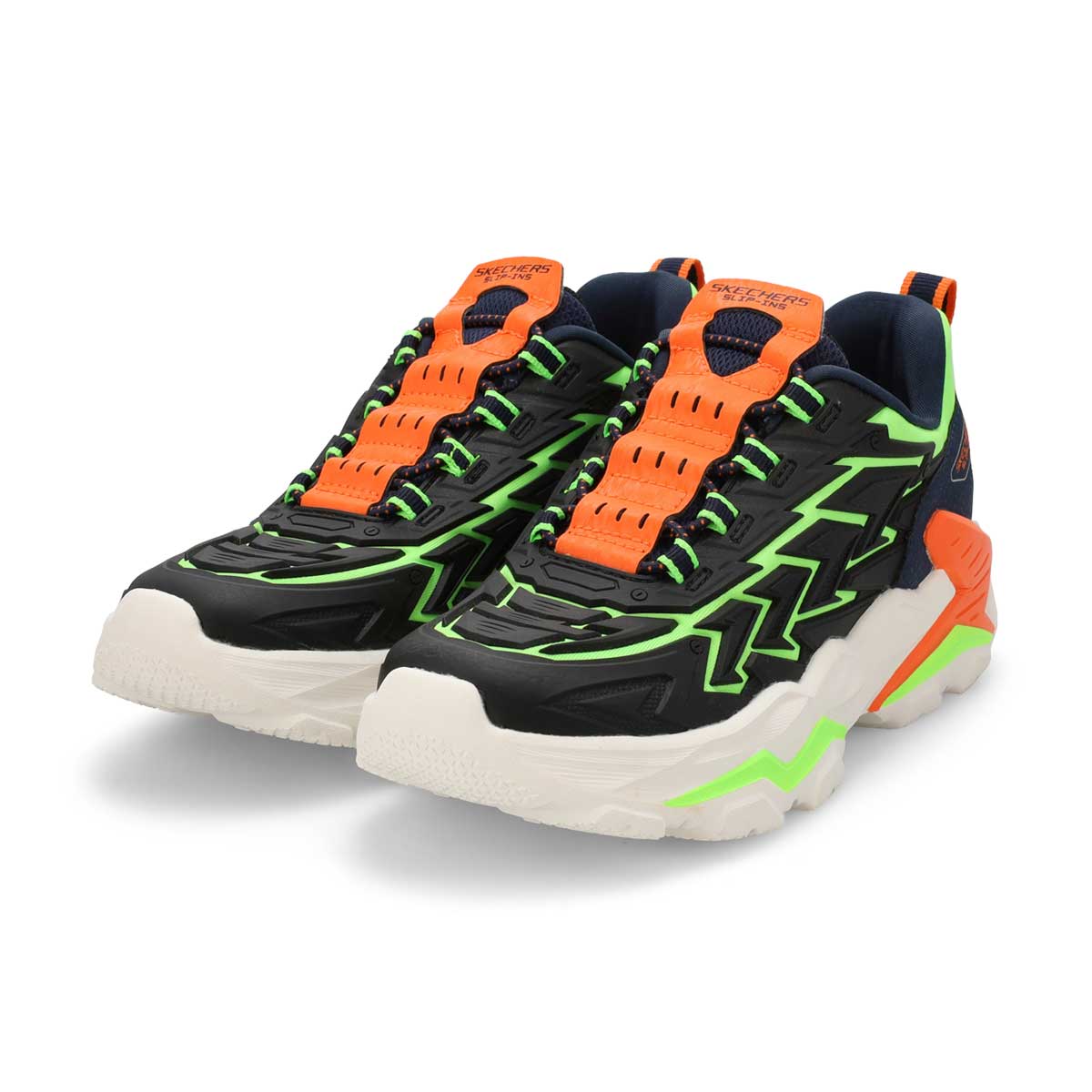 Boys'  Skech-Bots 2.0 Slip-Ins Sneaker - Black/Lime Green