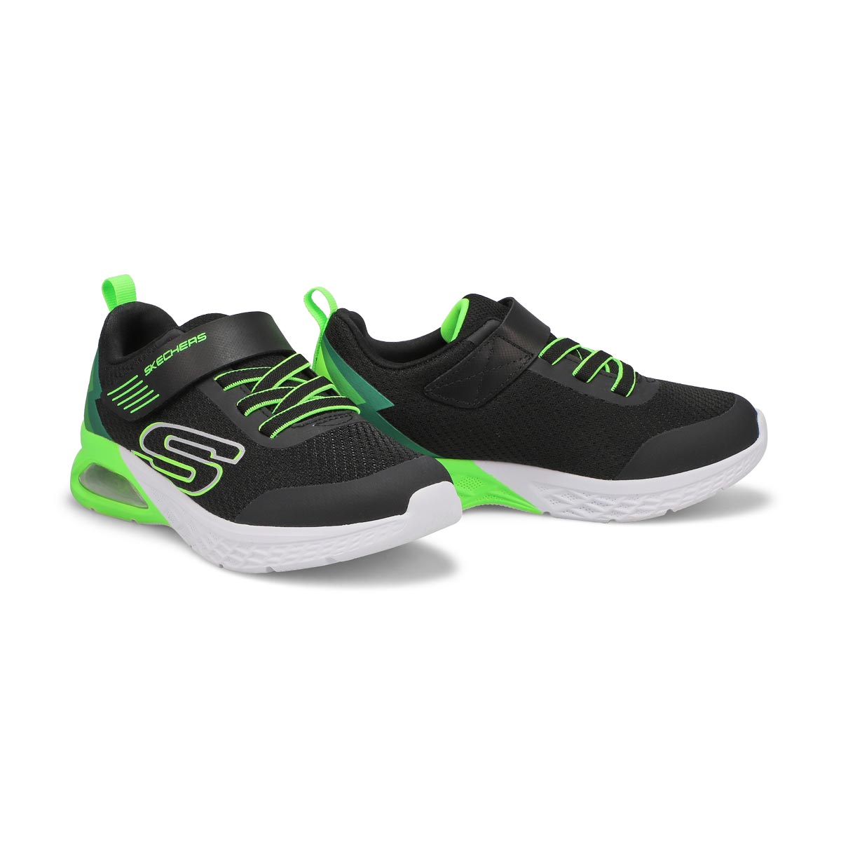 Boys'  Microspec Max II Sneaker - Black/Lime