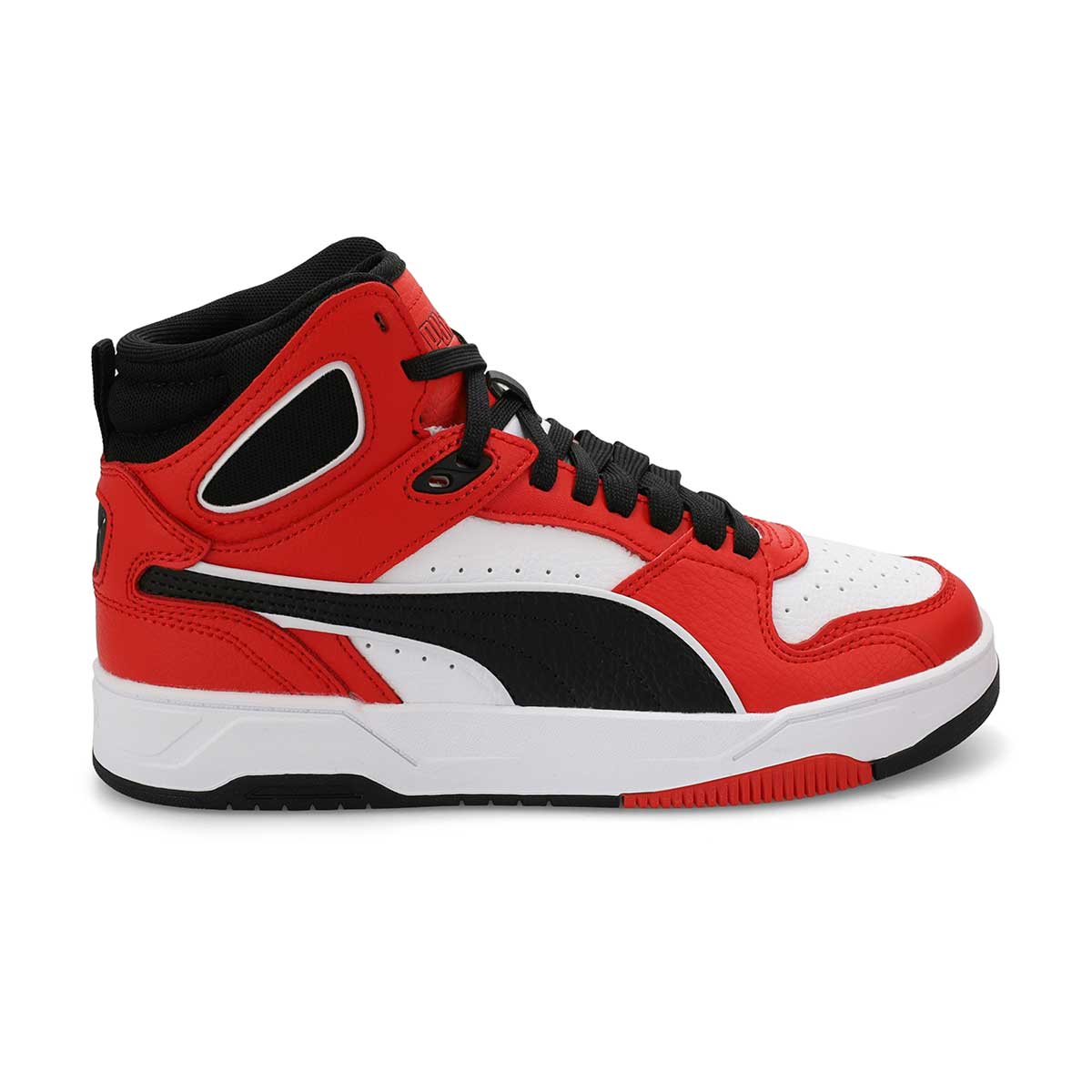 Boys'  Rebound Break Mid Lace Up Sneaker - Red/Black/White