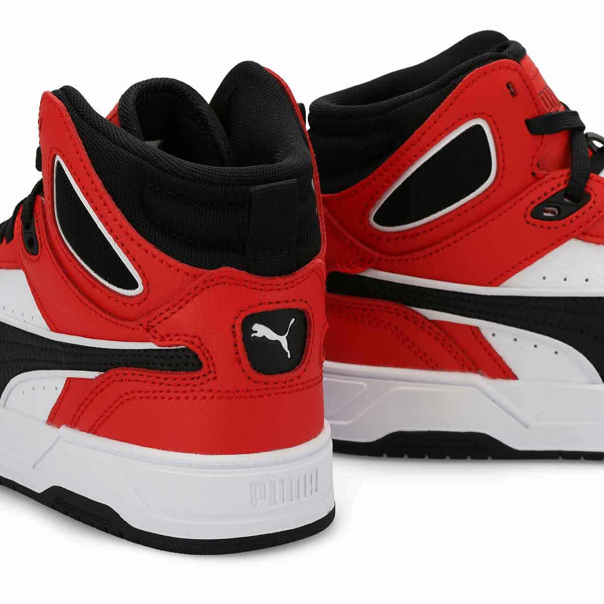 Boys'  Rebound Break Mid Lace Up Sneaker - Red/Black/White