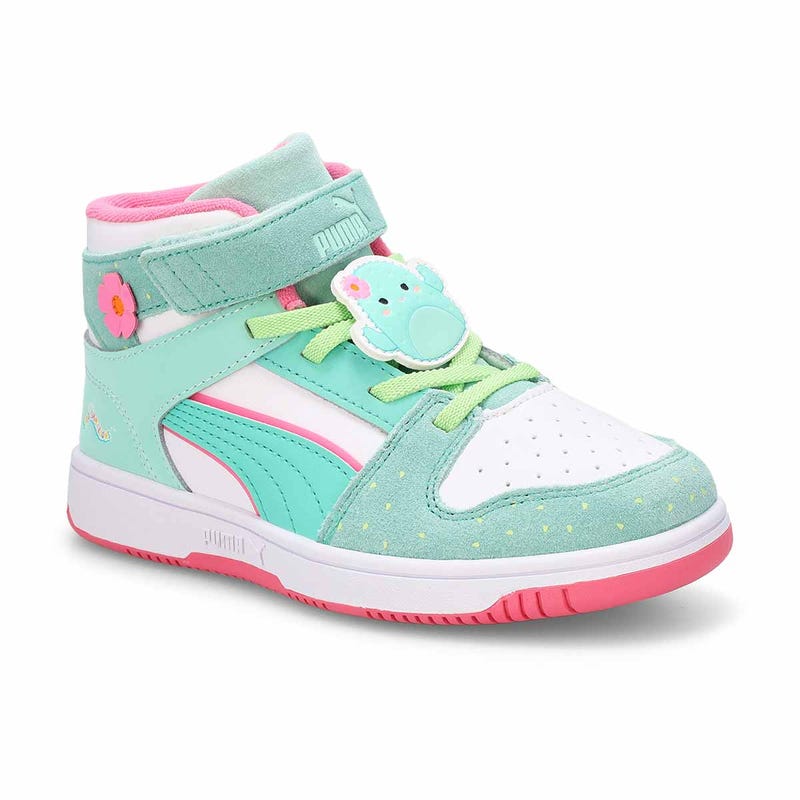 Girls'  Rebound Layup SL Graciela Cactus High Top Sneaker - Mint/White Mint Melt