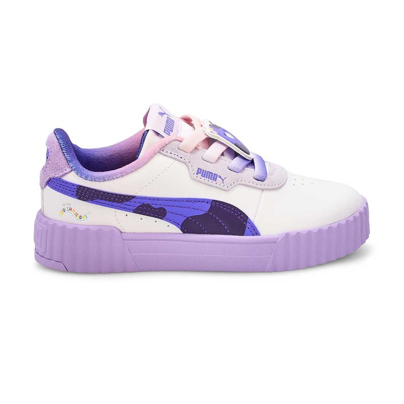 Girls'  Carina 3.0 Ingred Purple Cow Lace Up Sneaker - Lilac Frost/Dark Amethyst/Vivid Violet