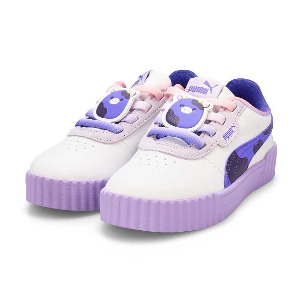 Girls'  Carina 3.0 Ingred Purple Cow Lace Up Sneaker - Lilac Frost/Dark Amethyst/Vivid Violet