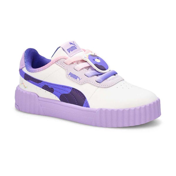 Girls'  Carina 3.0 Ingred Purple Cow Lace Up Sneaker - Lilac Frost/Dark Amethyst/Vivid Violet
