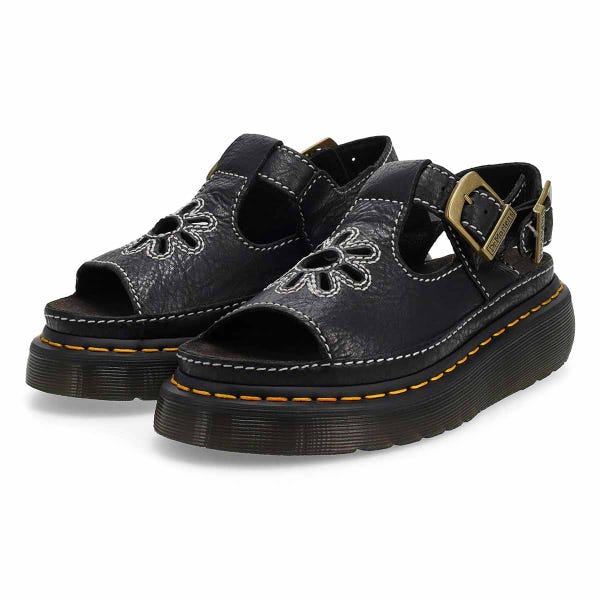 Women's  Dunnet Flower Quad Casual Sandal - Black