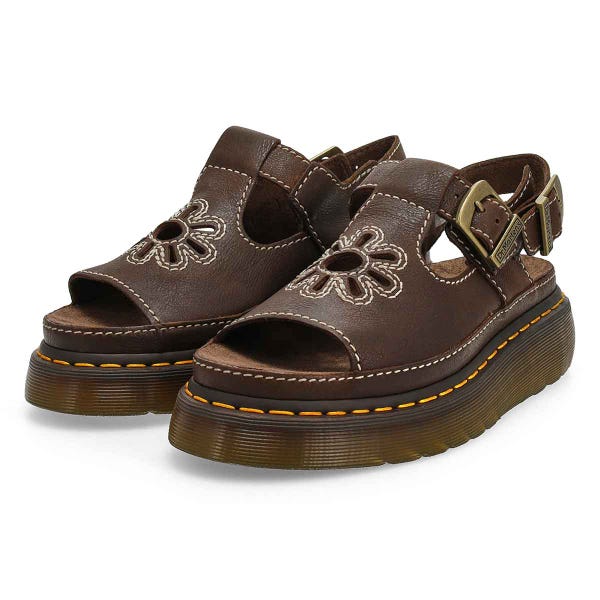 Women's  Dunnet Flower Quad Casual Sandal - Kelp Brown