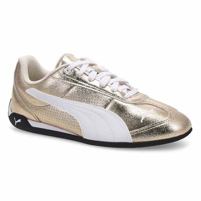 Lds Replicatch Metallic Whisper Lace Up Sneaker - Gold/White
