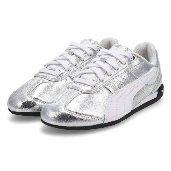 Women's  Replicatch Metallic Whisper Lace Up Sneaker - Silver/White