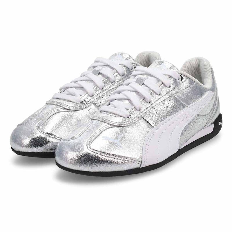 Women's  Replicatch Metallic Whisper Lace Up Sneaker - Silver/White