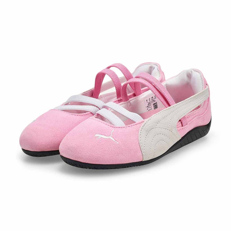 Girls'  Speedcat SD Low Profile Ballet Flat - Pink Shimmer/White