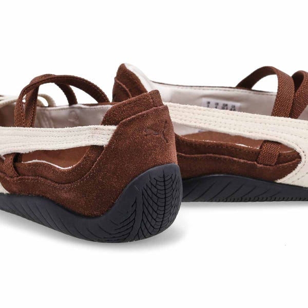 Ballerine profil bas Speedcat SD pour filles - Brun châtaigne/Blanc chaud