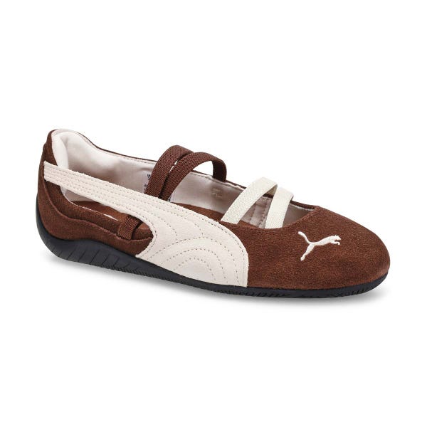 Ballerine profil bas Speedcat SD pour filles - Brun châtaigne/Blanc chaud