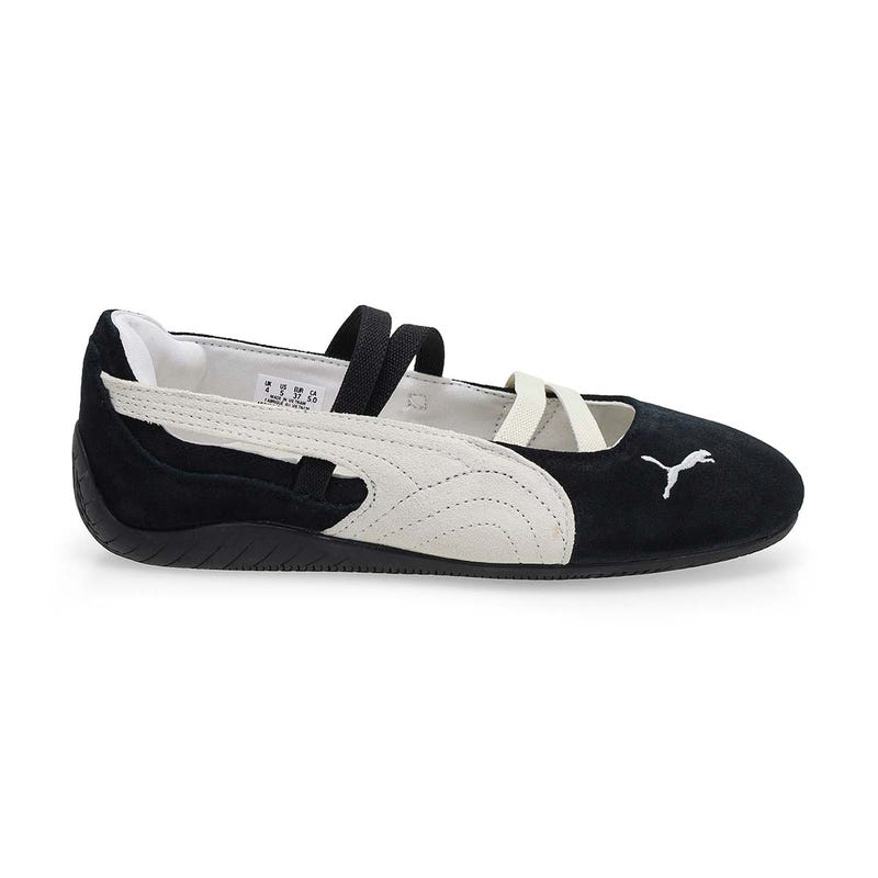 Girls'  Speedcat SD Low Profile Ballet Flat - Black/White/Warm White