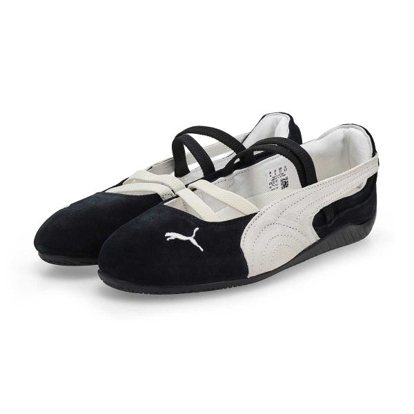 Girls'  Speedcat SD Low Profile Ballet Flat - Black/White/Warm White