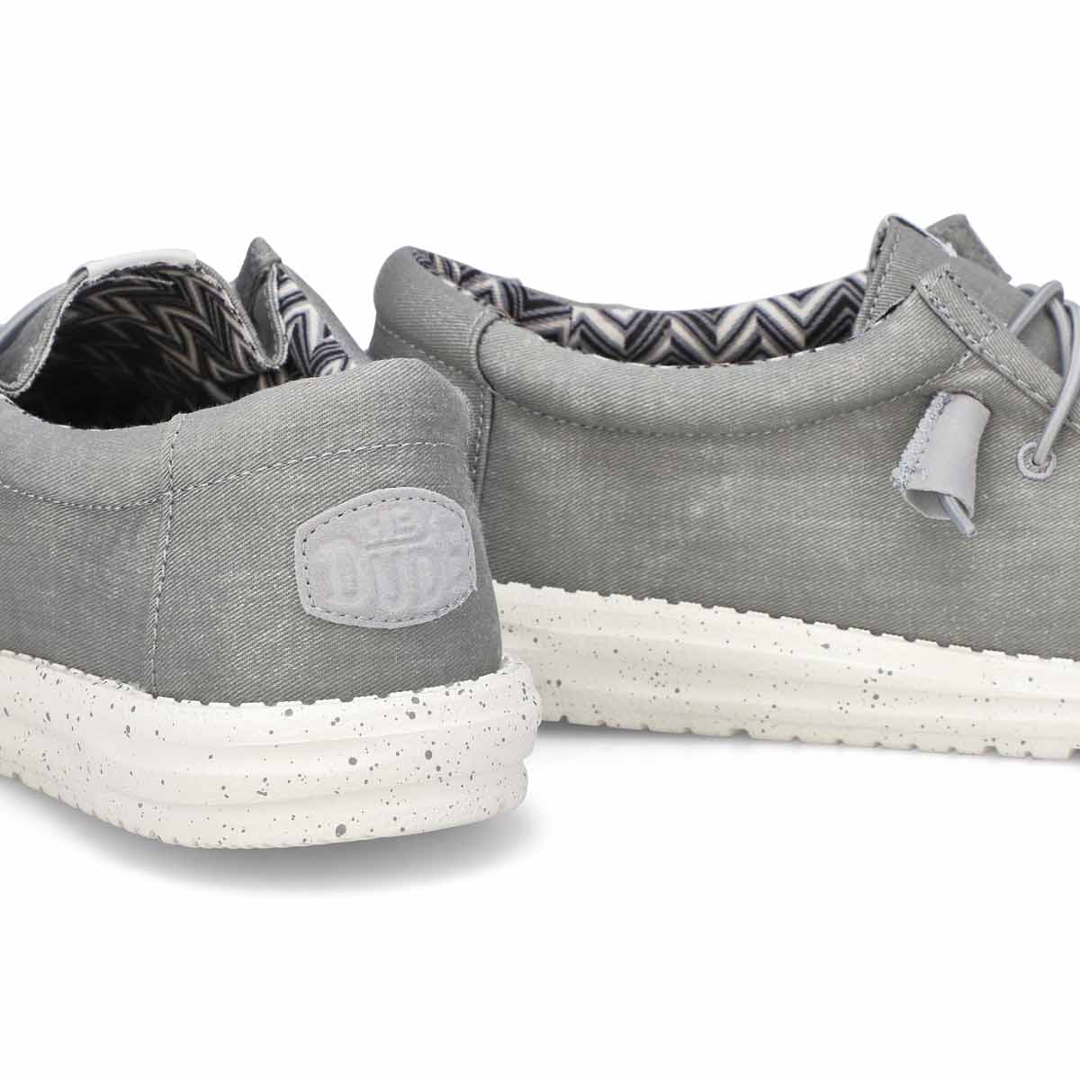 Men's Wally Stretch Canvas Casual Shoe -  Light Grey