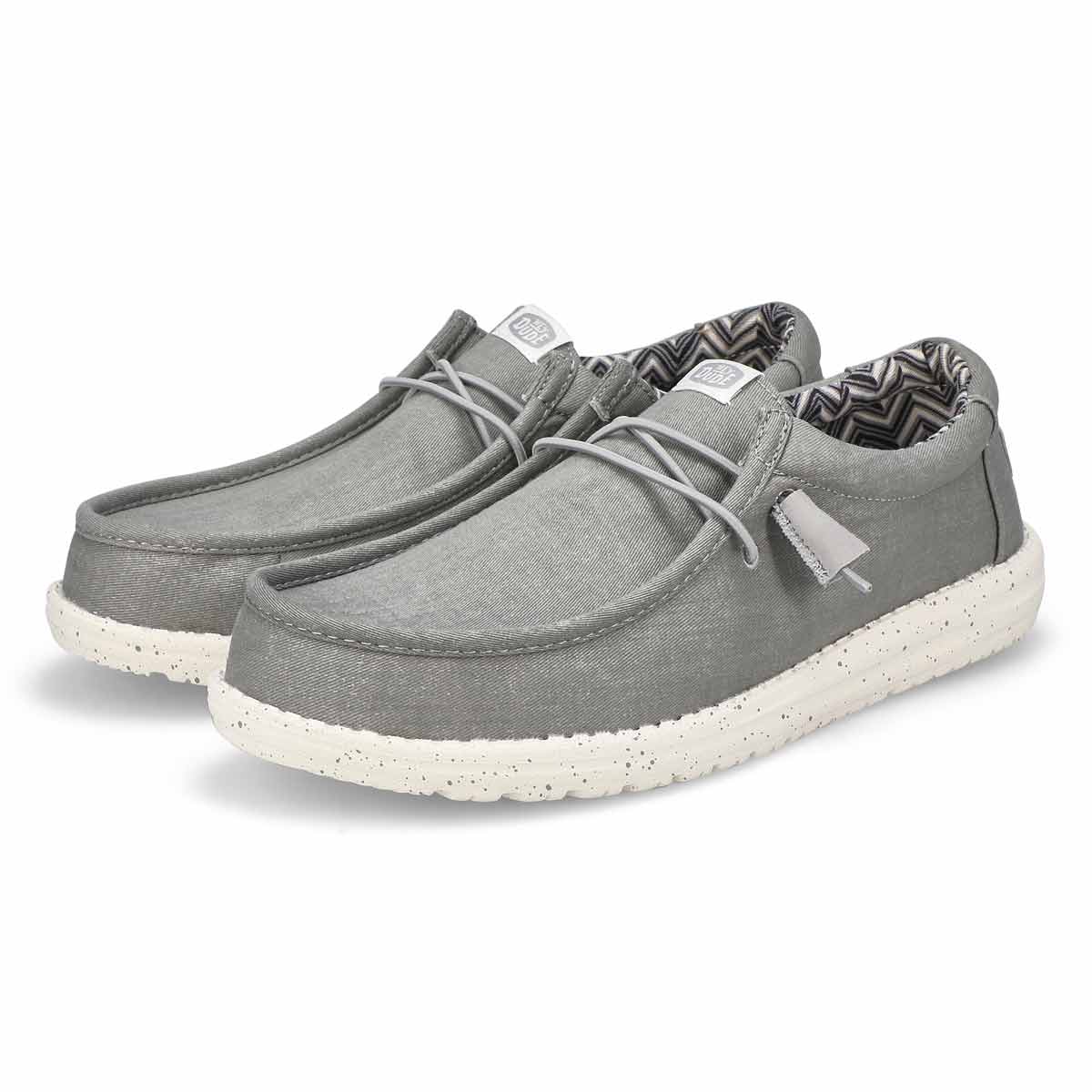 Men's Wally Stretch Canvas Casual Shoe -  Light Grey