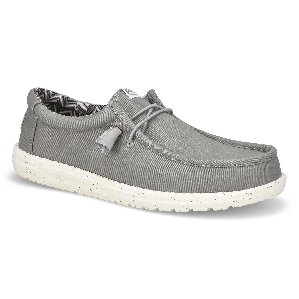 Men's Wally Stretch Canvas Casual Shoe -  Light Grey