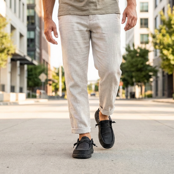 Men's Wally Stretch Canvas Casual Shoe -  Black/Black