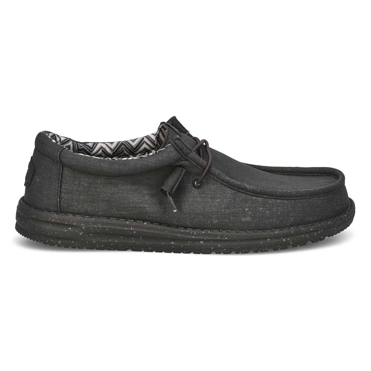 Men's Wally Stretch Canvas Casual Shoe -  Black/Black
