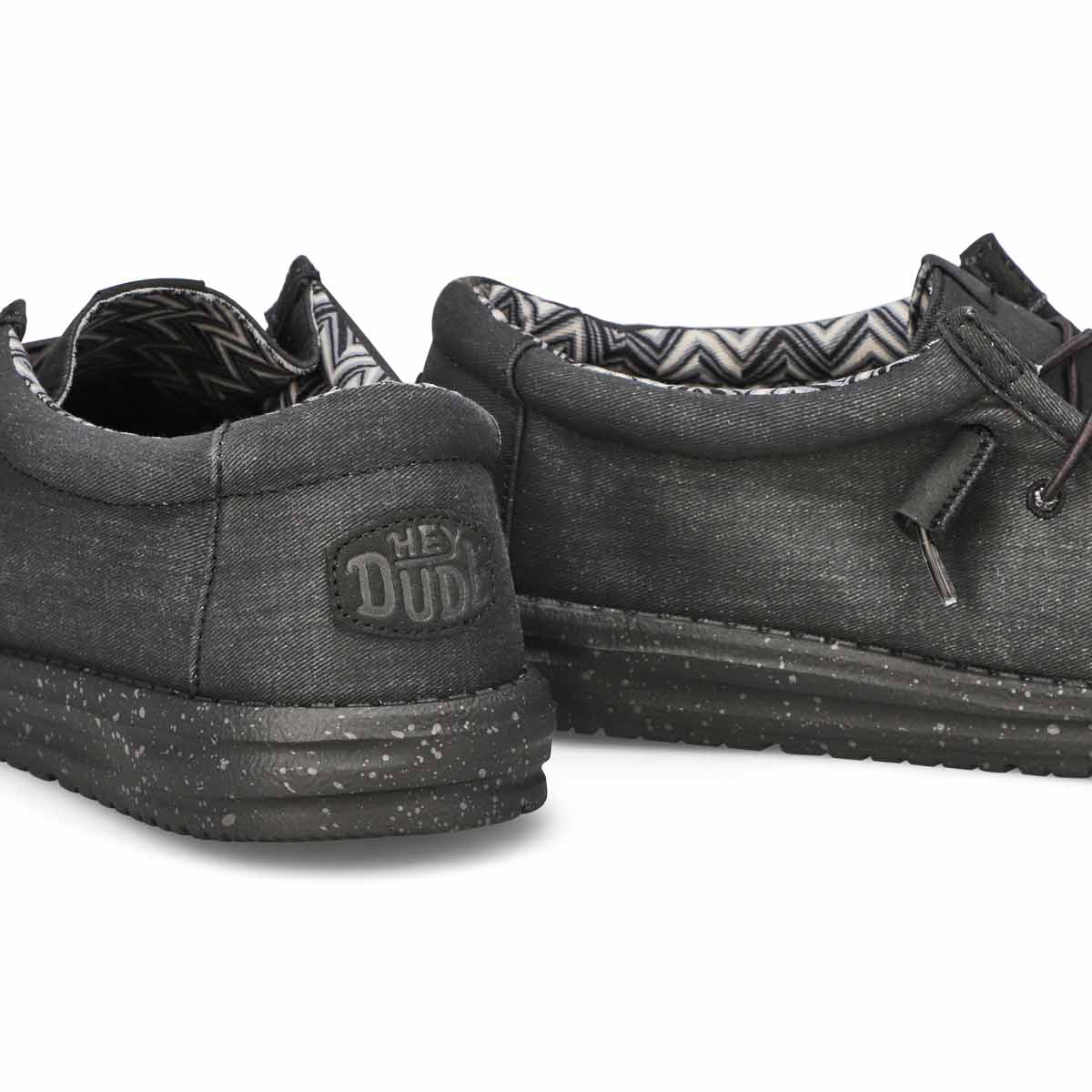 Men's Wally Stretch Canvas Casual Shoe -  Black/Black