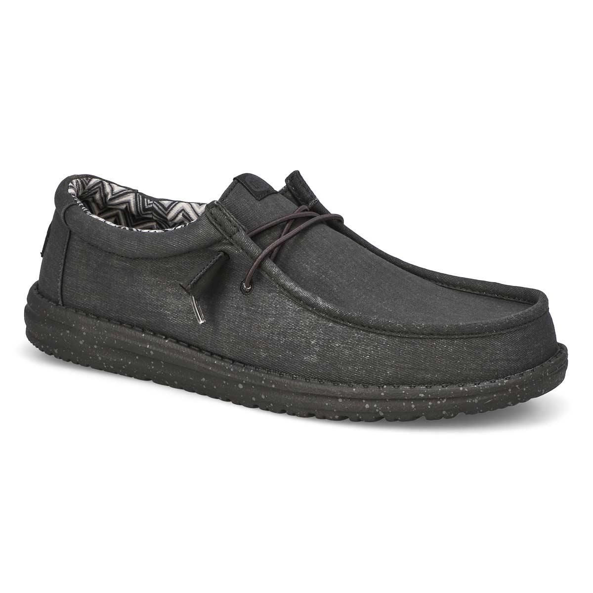 Men's Wally Stretch Canvas Casual Shoe -  Black/Black