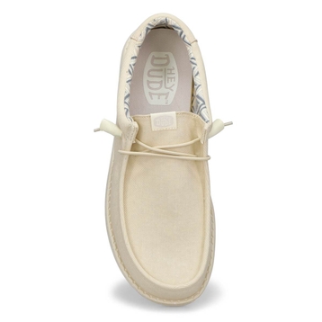 Men's Wally Stretch Canvas Casual Shoe - Stone Whi