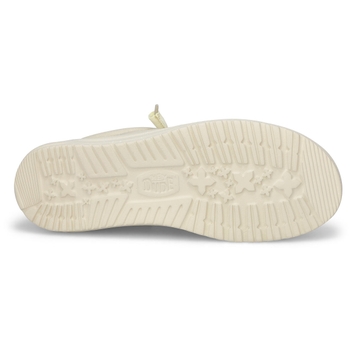 Men's Wally Stretch Canvas Casual Shoe - Stone Whi
