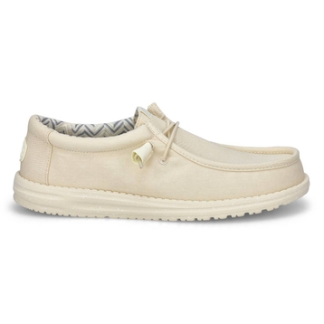 Men's Wally Stretch Canvas Casual Shoe - Stone Whi