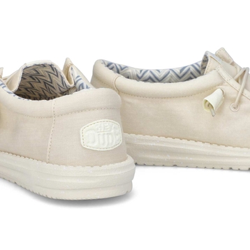 Men's Wally Stretch Canvas Casual Shoe - Stone Whi
