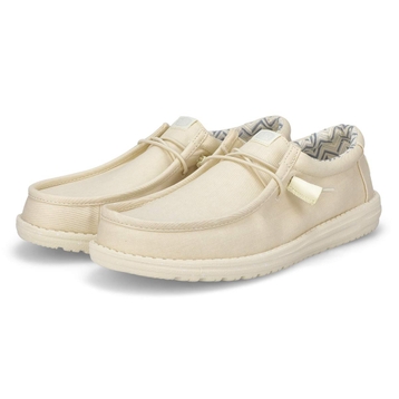 Men's Wally Stretch Canvas Casual Shoe - Stone Whi