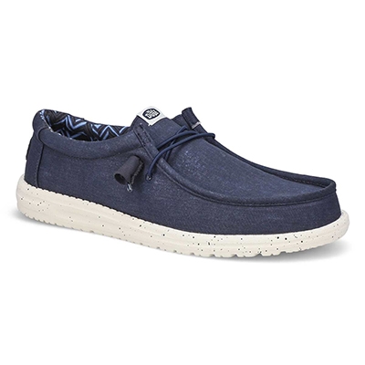 Mns Wally Stretch Canvas Casual Shoe -  Navy