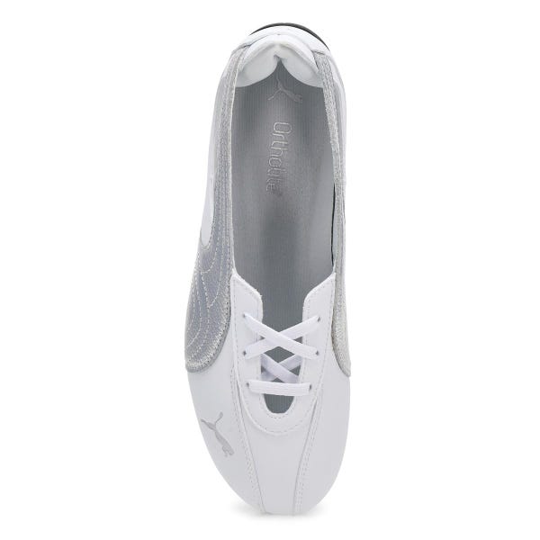 Ballerine profil bas Speedcat Nova Métallique pour femmes - Blanc/Noir