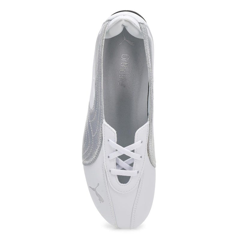 Ballerine profil bas Speedcat Nova Métallique pour femmes - Blanc/Noir