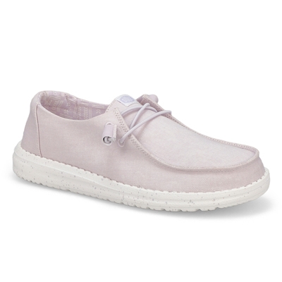 Lds Wendy Stretch Canvas Casual Shoe - Lavender