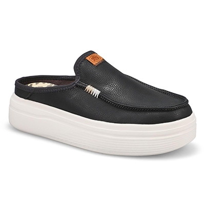 Lds Austin Lift Leather Platform Shoe - Black