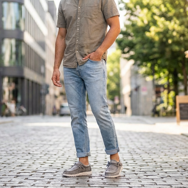 Men's Wally Stretch Sox Casual Shoe - Grey