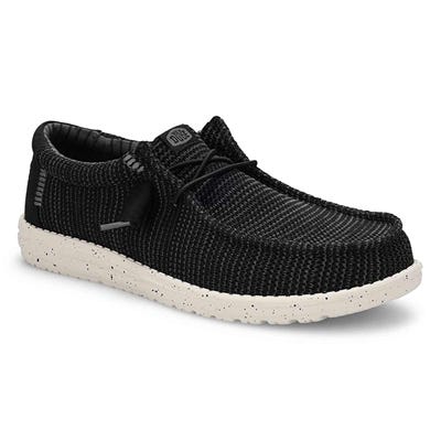Mns Wally Stretch Sox Casual Shoe - Black/White