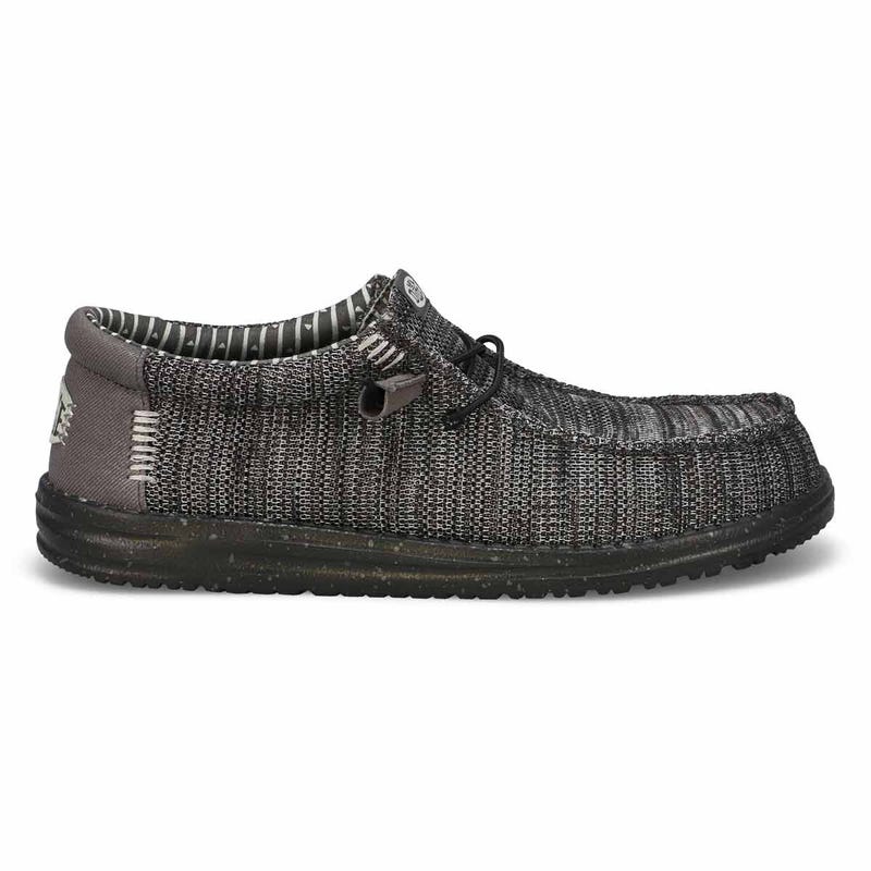 Men's Wally Stretch Sox Casual Shoe - Granite Grey/Black